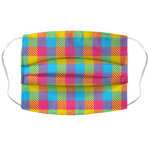 Pan Pride Flag Plaid  Accordion Face Mask