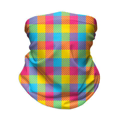 Pan Pride Flag Plaid  Neck Gaiter