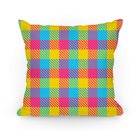 Pan Pride Flag Plaid  Pillow