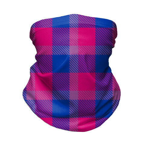 Bi Pride Flag Plaid Neck Gaiter