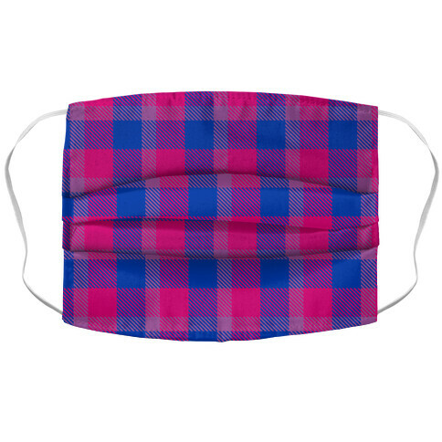 Bi Pride Flag Plaid Accordion Face Mask