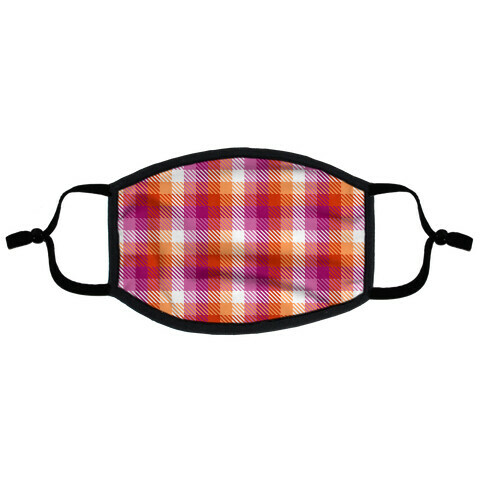 Lesbian Pride Flag Plaid Flat Face Mask