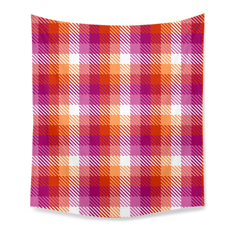 Lesbian Pride Flag Plaid Tapestry