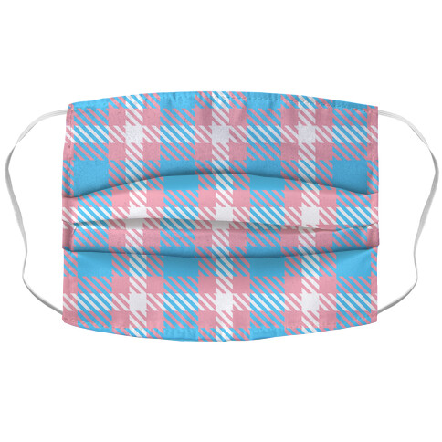 Trans Pride Flag Plaid Accordion Face Mask