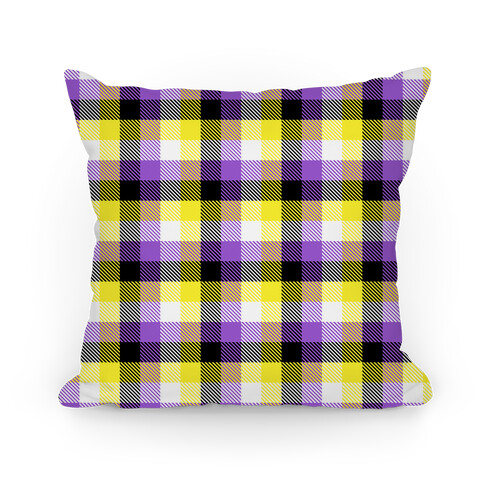 Nonbinary Pride Flag Plaid Pillow