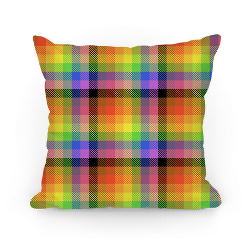 Pride Flag Plaid Pillow