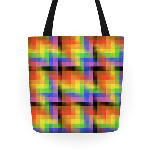 Pride Flag Plaid Tote