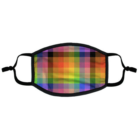 Pride Flag Plaid Flat Face Mask