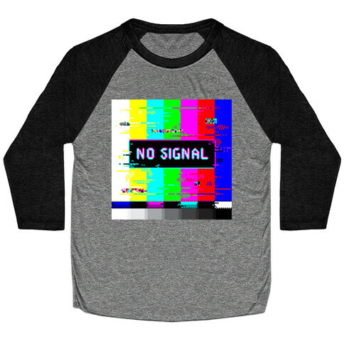 Glitchy No Signal Bars Baseball Tee