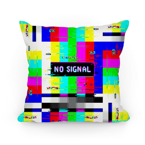 Glitchy No Signal Bars Pillow