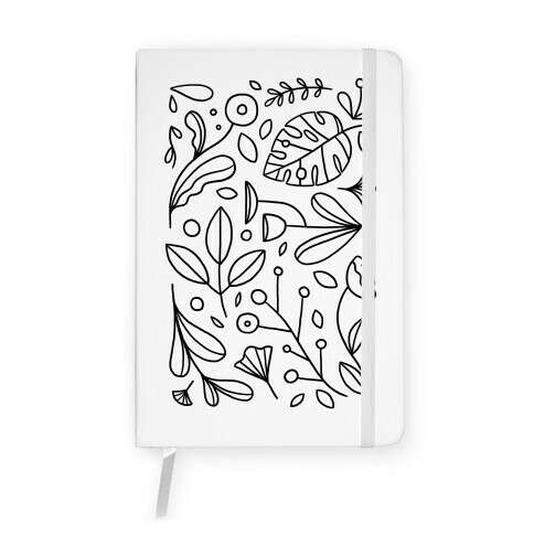 Black and White Plant Pattern Notebook