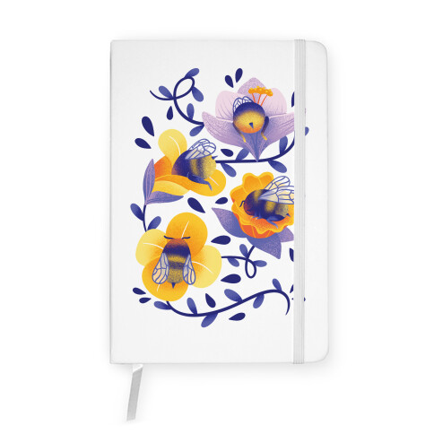 Sleepy Bumble Bee Butts Floral Notebook