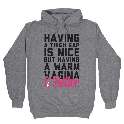 Thigh Gaps Are Nice But Have A Warm Vagina Is Better Hooded Sweatshirt