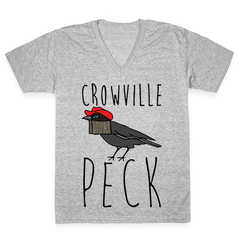 Crowville Peck Parody V-Neck Tee Shirt