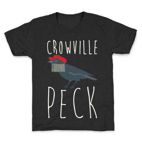 Crowville Peck Parody White Print Kids T-Shirt