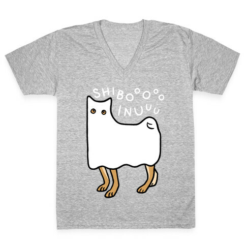 Shiba Inu Ghost V-Neck Tee Shirt