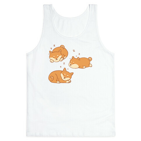 Sleepy Shibe Pattern Tank Top