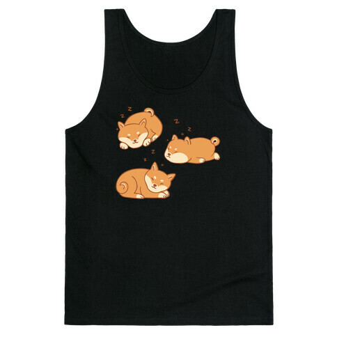 Sleepy Shibe Pattern Tank Top