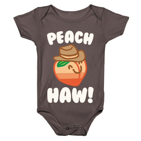 Peach Haw White Print Baby One-Piece