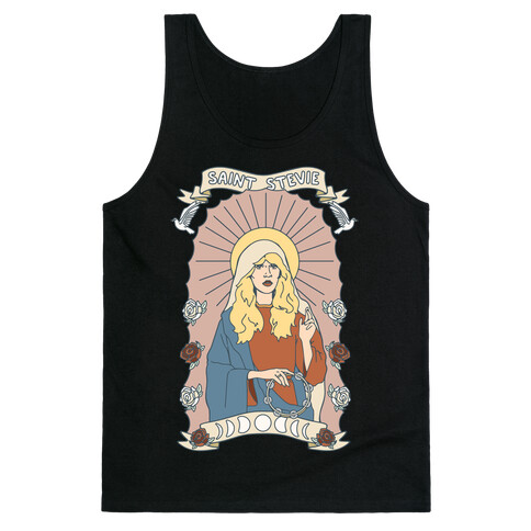 Saint Stevie Parody White Print Tank Top