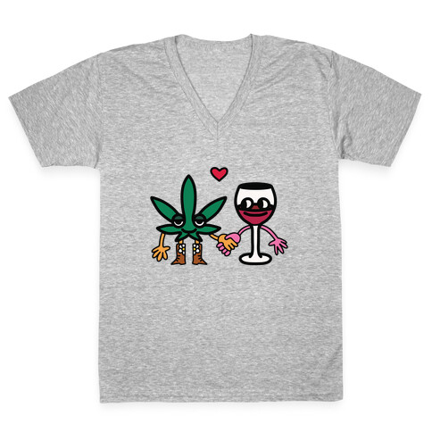 Weed-n-Wine V-Neck Tee Shirt