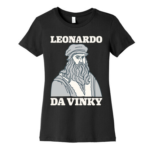 Leonardo Da Vinky Parody White Print Womens T-Shirt