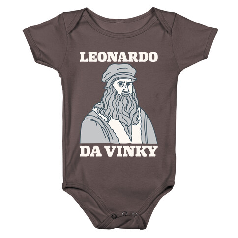 Leonardo Da Vinky Parody White Print Baby One-Piece