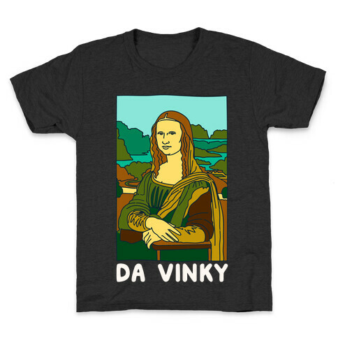 Mona Lisa Da Vinky Parody White Print Kids T-Shirt