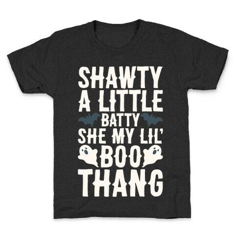 A Little Batty She My Lil' Boo Thang Halloween Parody White Print Kids T-Shirt