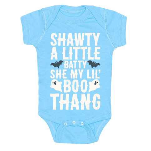 A Little Batty She My Lil' Boo Thang Halloween Parody White Print Baby One-Piece