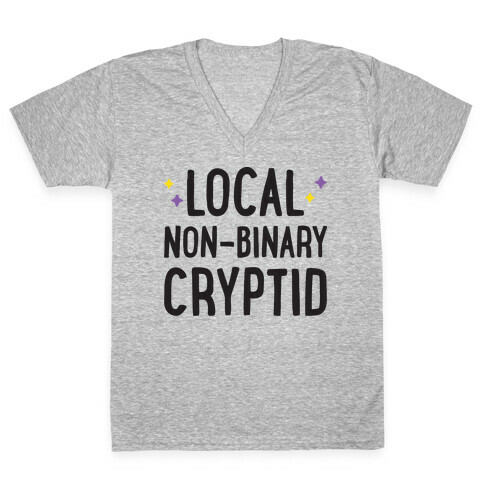 Local Non-binary Cryptid V-Neck Tee Shirt