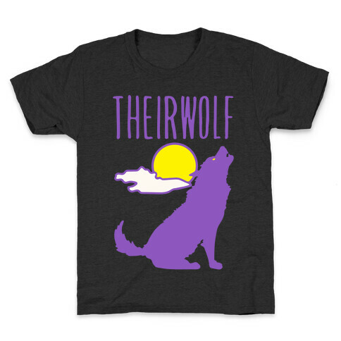 Their-Wolf Non-Binary Werewolf Parody White Print Kids T-Shirt