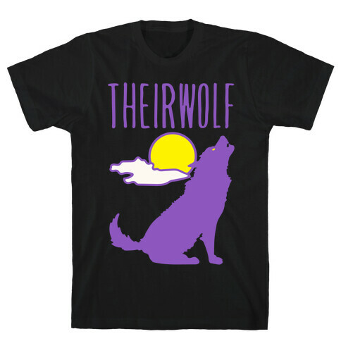 Their-Wolf Non-Binary Werewolf Parody White Print T-Shirt