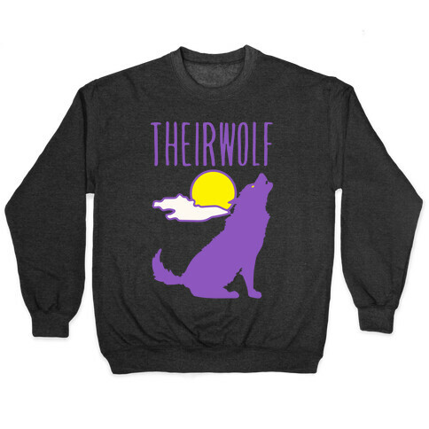 Their-Wolf Non-Binary Werewolf Parody White Print Pullover