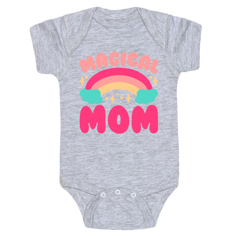 Magical Mom White Print Baby One-Piece