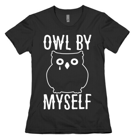 Owl By Myself White Print Womens T-Shirt