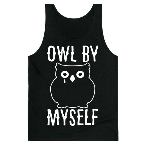 Owl By Myself White Print Tank Top