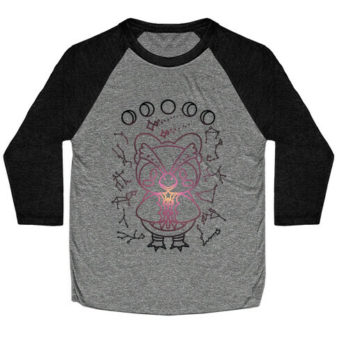 Celestial Astrology Owl Baseball Tee