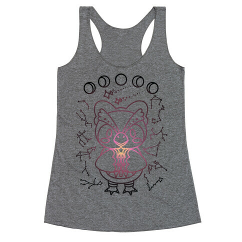 Celestial Astrology Owl Racerback Tank Top