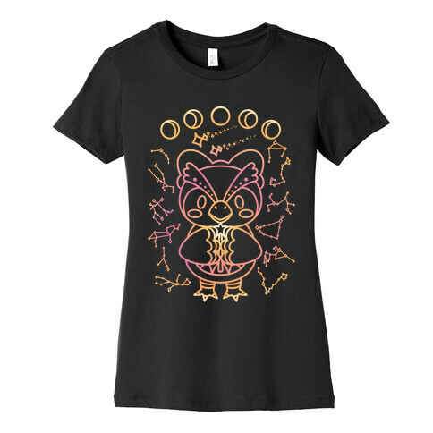 Celestial Astrology Owl Womens T-Shirt