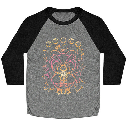 Celestial Astrology Owl Baseball Tee