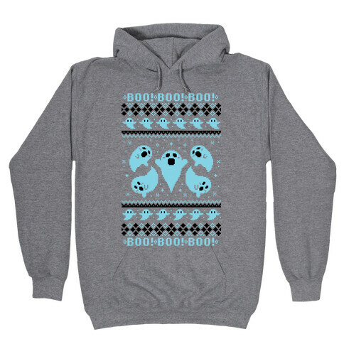 Spooky Ghosts Ugly Sweater Hooded Sweatshirt