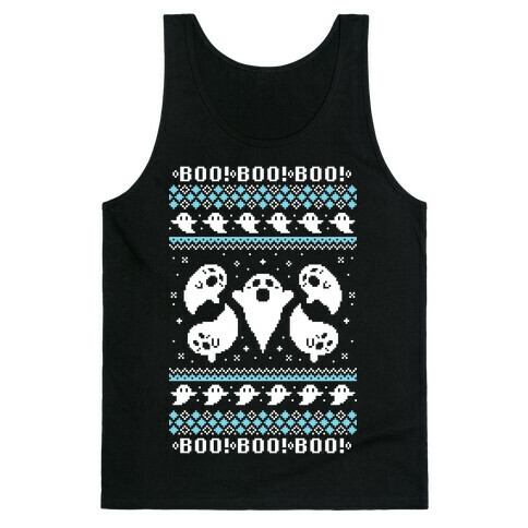 Spooky Ghosts Ugly Sweater Tank Top