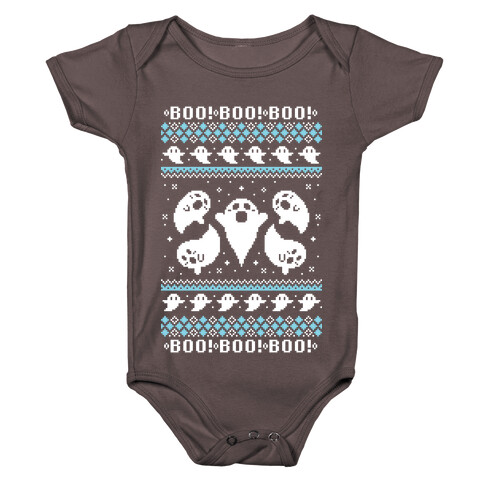 Spooky Ghosts Ugly Sweater Baby One-Piece