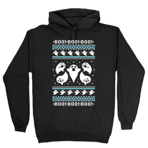 Spooky Ghosts Ugly Sweater Hooded Sweatshirt