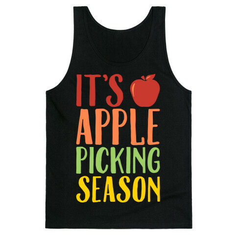 It's Apple Picking Season White Print Tank Top