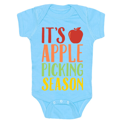 It's Apple Picking Season White Print Baby One-Piece