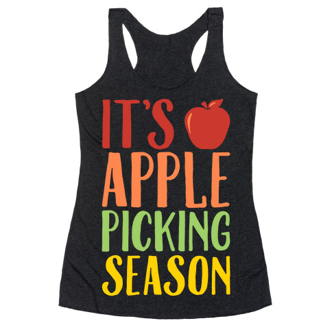 It's Apple Picking Season White Print Racerback Tank Top