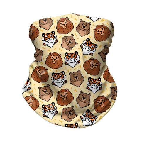 Lions, Tigers, And Bears Pattern Neck Gaiter