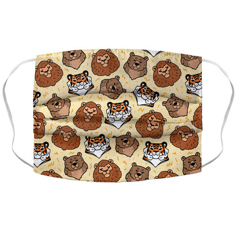 Lions, Tigers, And Bears Pattern Accordion Face Mask
